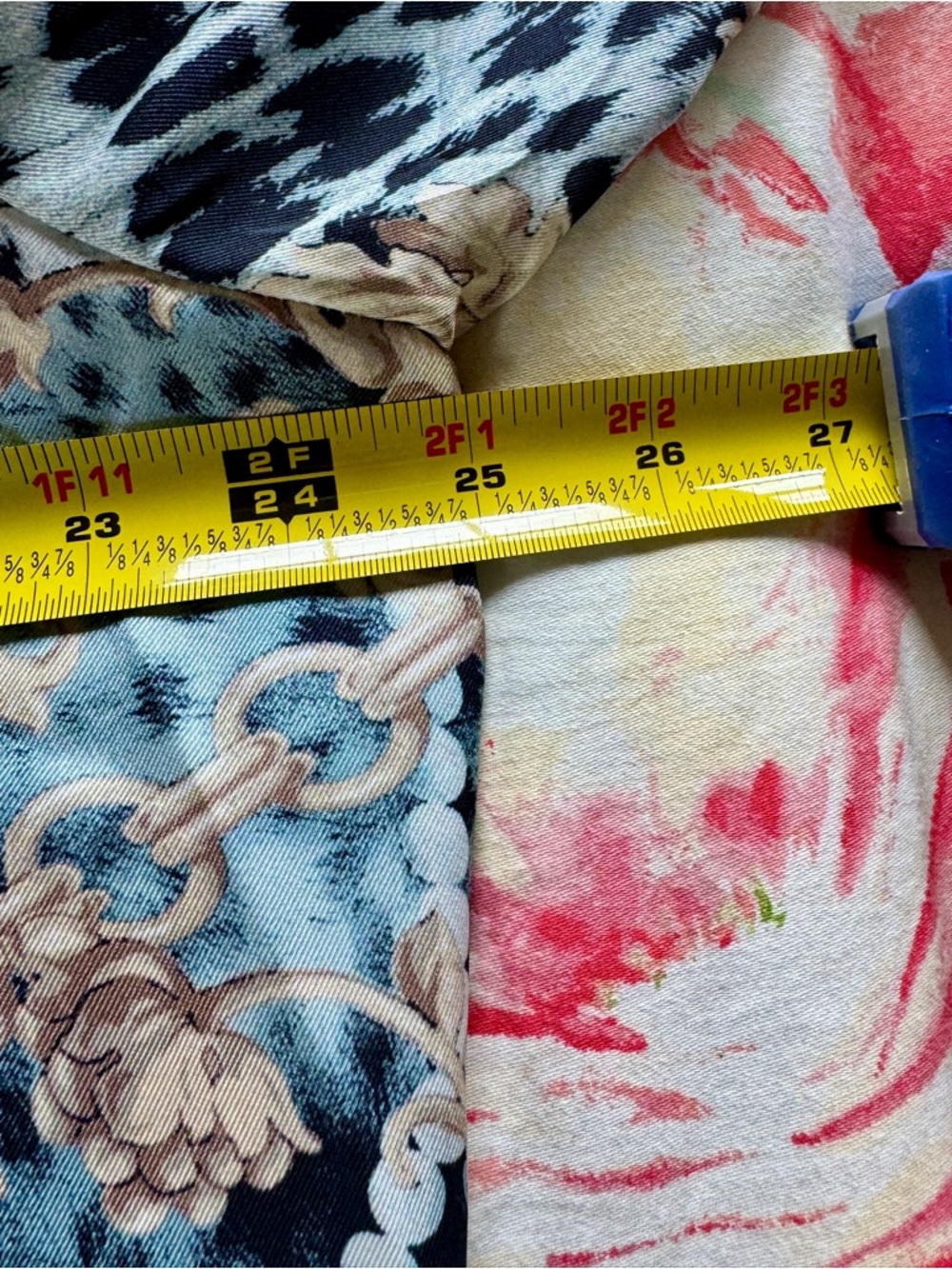 Chico's Blue and Cream Ornate Print Button-Down Shirt (Chico’s size 4) - Picture 4 of 13